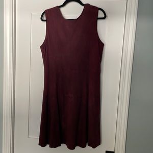 Maroon suede/leather dress